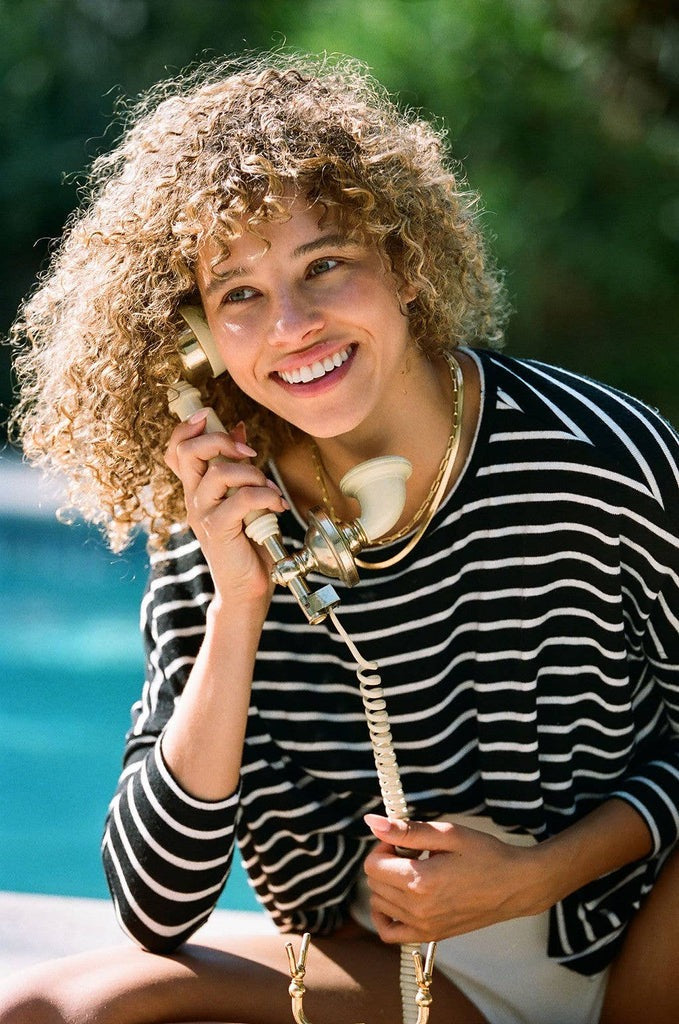 merritt charles - Tom Sweater Black & White Stripe
