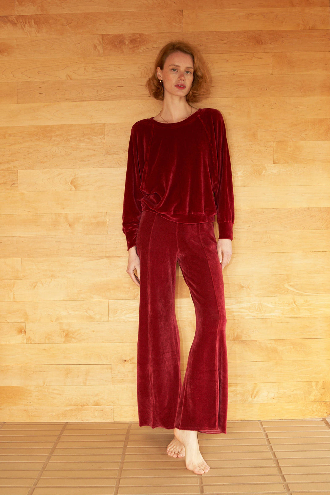 The Velvet Chill Pant, Sangria