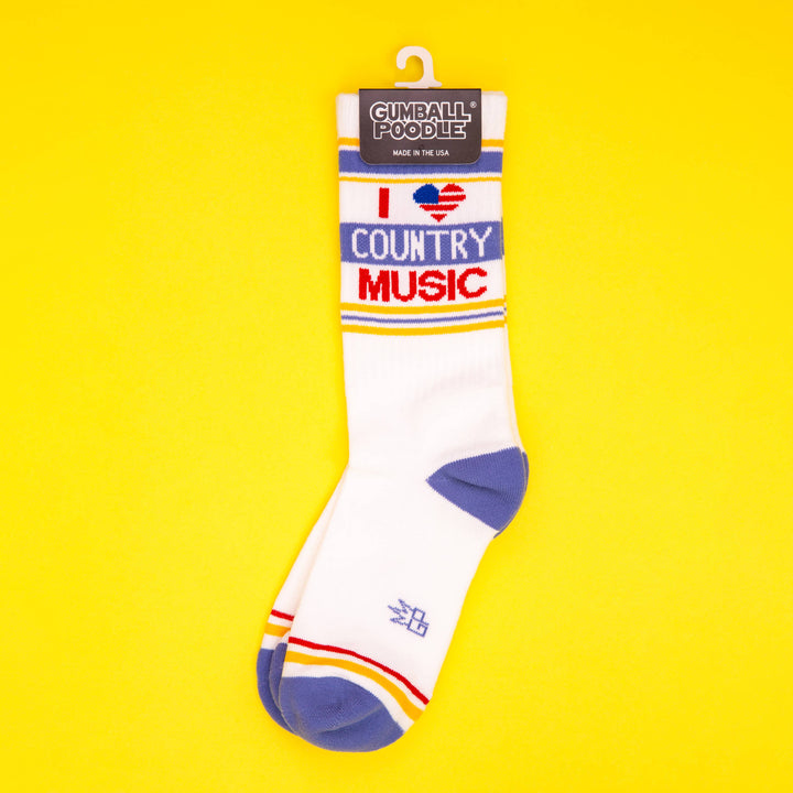 I Love Country Music Crew Socks