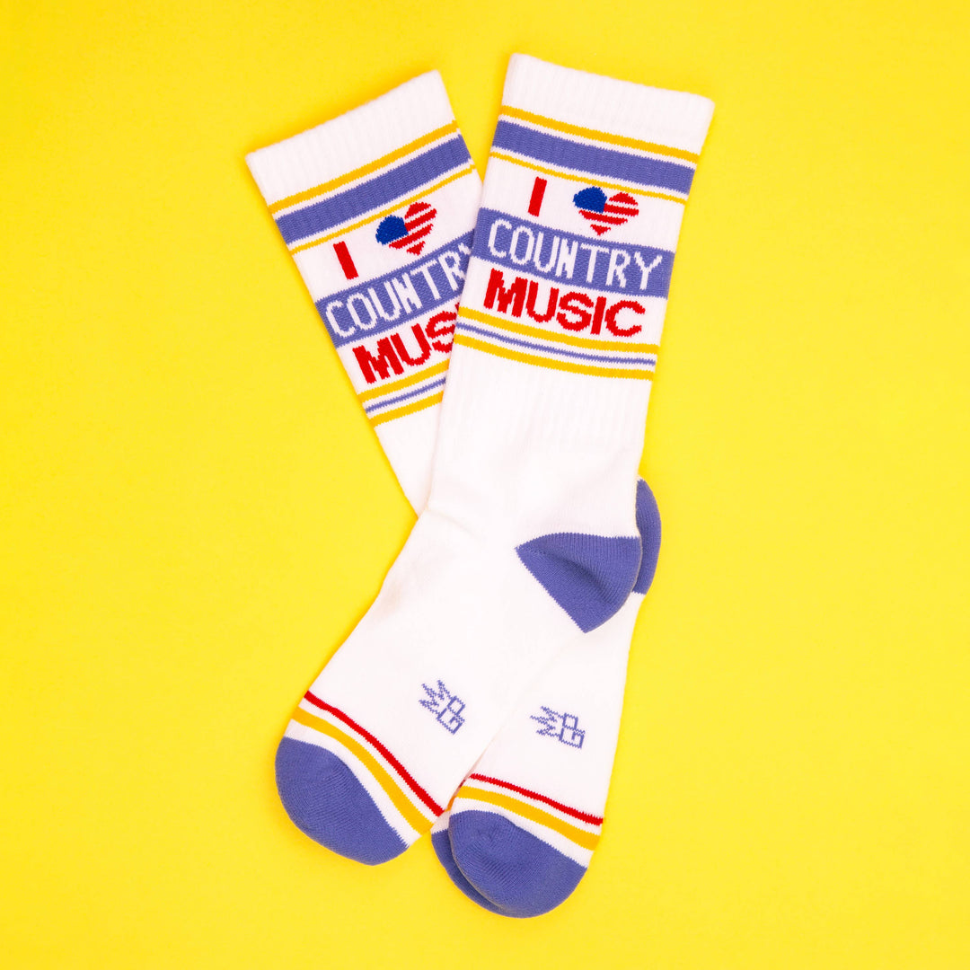 I Love Country Music Crew Socks