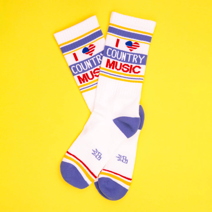 I Love Country Music Crew Socks