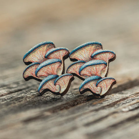 Oyster Mushroom Stud Earrings