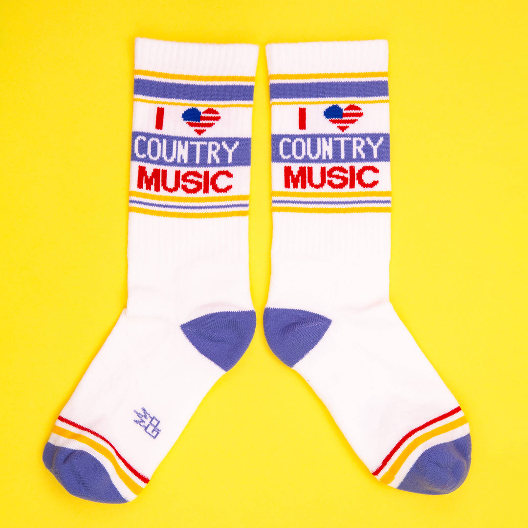 I Love Country Music Crew Socks