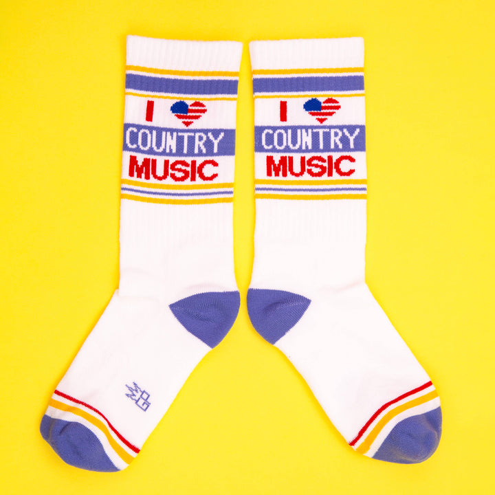 I Love Country Music Crew Socks