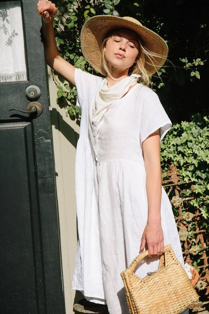 merritt charles - Charlotte Linen Dress - White Linen Dress