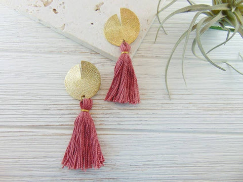 Pink Tassel Earrings