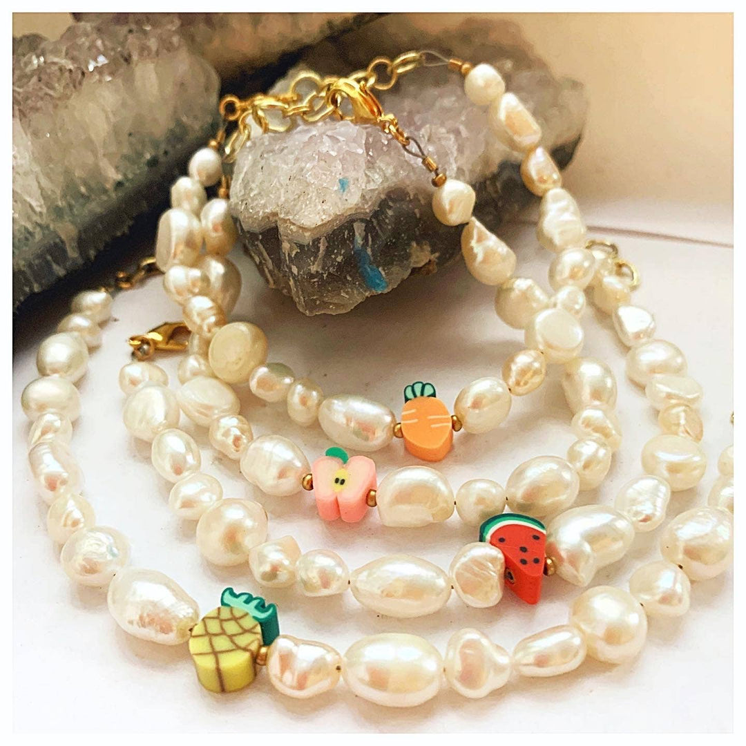 Etymology Jewelry - Fruit Pearl Bracelet- Beaded Bracelet- Pearl Jewelry