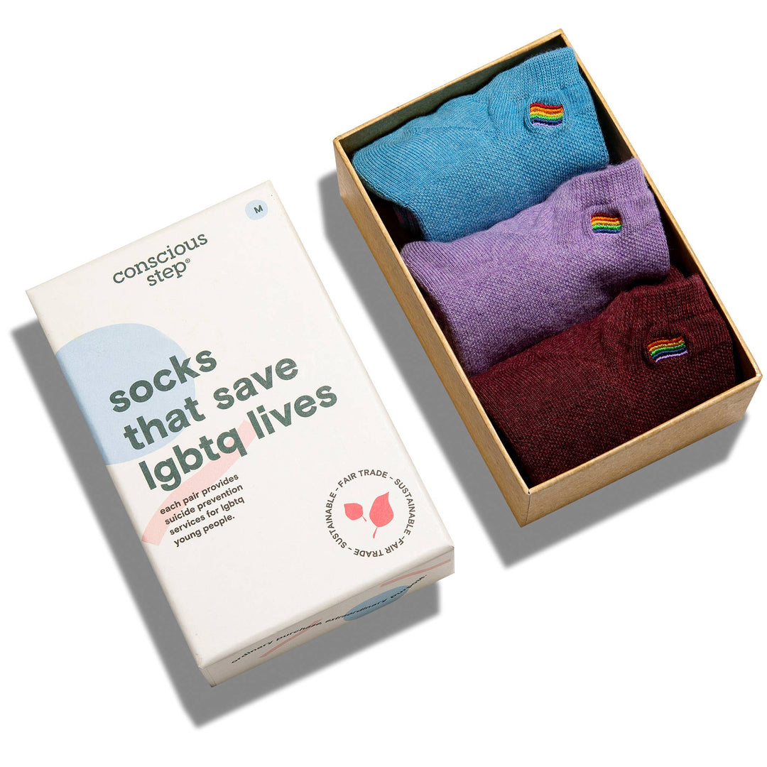 Conscious Step - Boxed Set Ankle Socks that Save LGBTQ Lives