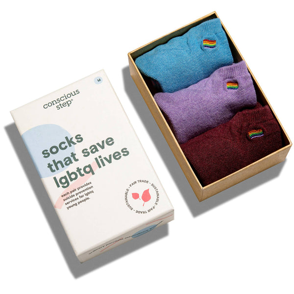 Conscious Step - Boxed Set Ankle Socks that Save LGBTQ Lives