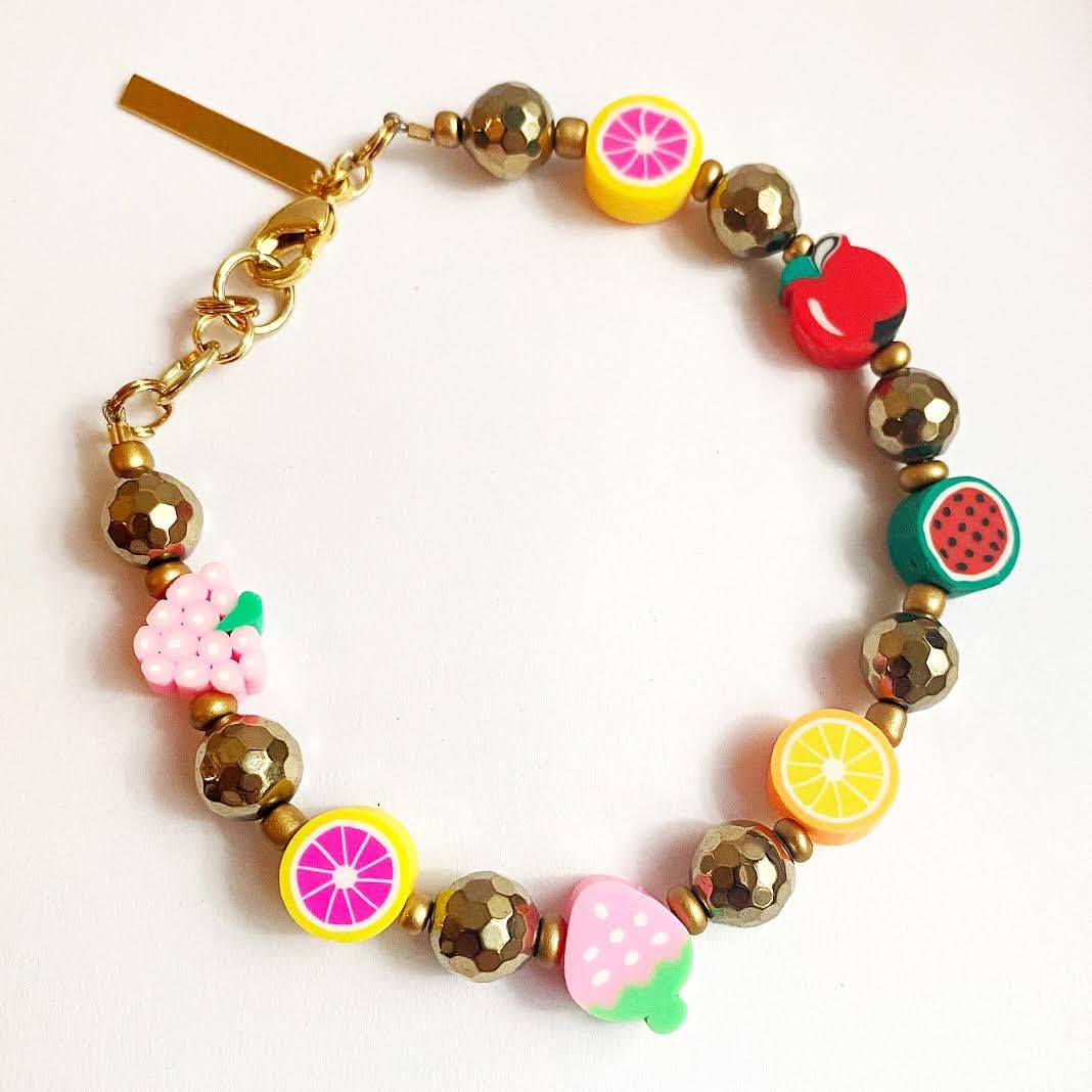 Etymology Jewelry - Fruit Bracelet- Fruit Jewelry - Fall Beaded Bracelet