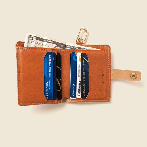 Snap Billfold With Key Ring, Natural