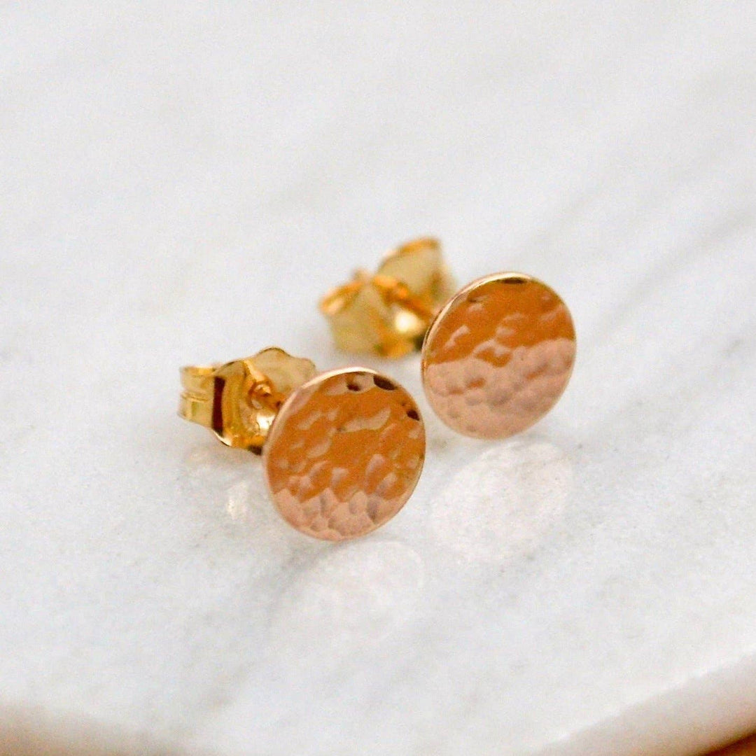 Foamy Wader - Speckle Stud Earrings - shining dappled disc coin posts