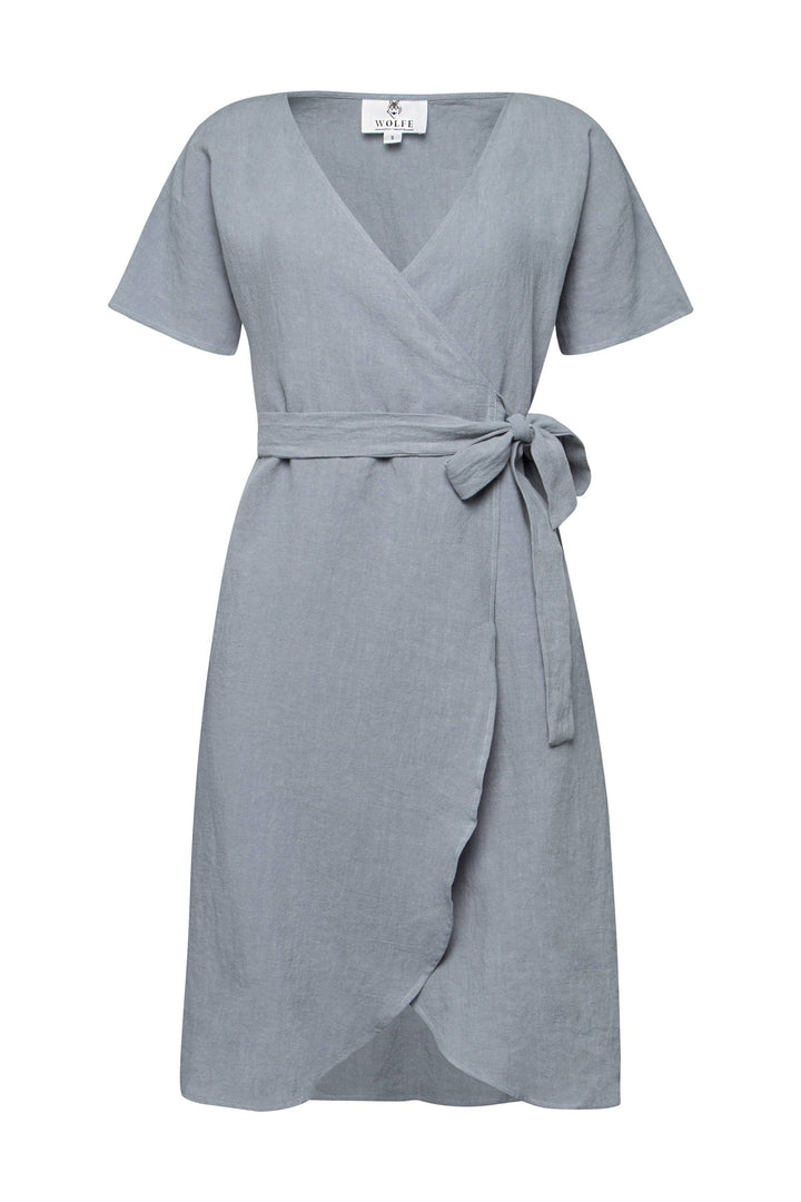 Dove Addley Linen Wrap Dress