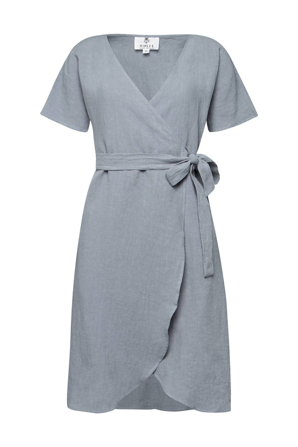 Wolfe Co. Apparel and Goods® - Dove Addley Linen Wrap Dress