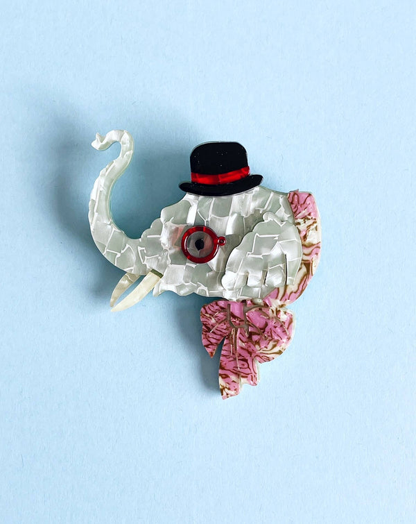 Pearl and Ivy Studio - Whimsical circus brooch - Circus Elephant