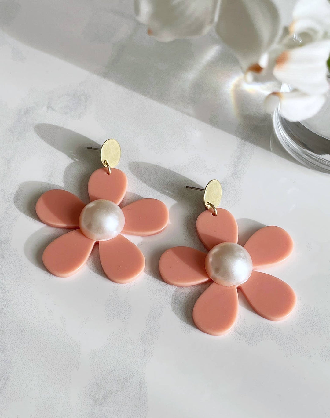 fun flower statement earrings