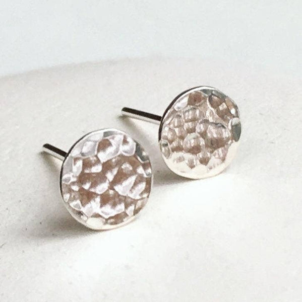 Foamy Wader - Speckle Stud Earrings - shining dappled disc coin posts
